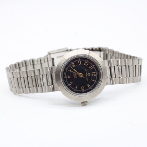 J.B Champion Watch Womens Silver Tone Stainless Steel Classic Black Dial Rare - Picture 5 of 8